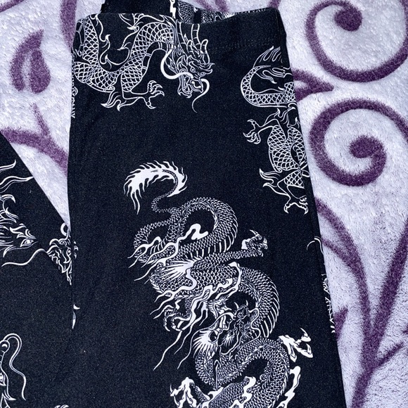 Dragon Print Leggings Streetwear Society XL - Picture 2 of 4